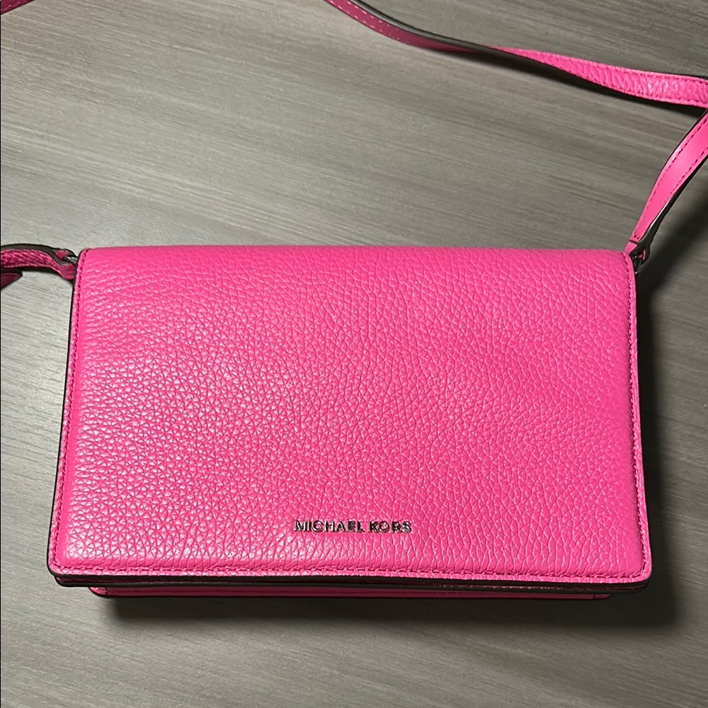 Michael Kors Pink Pebbled Leather Crossbody
